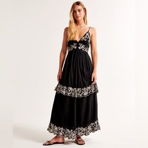 Abercrombie tiered maxi ruffled dress